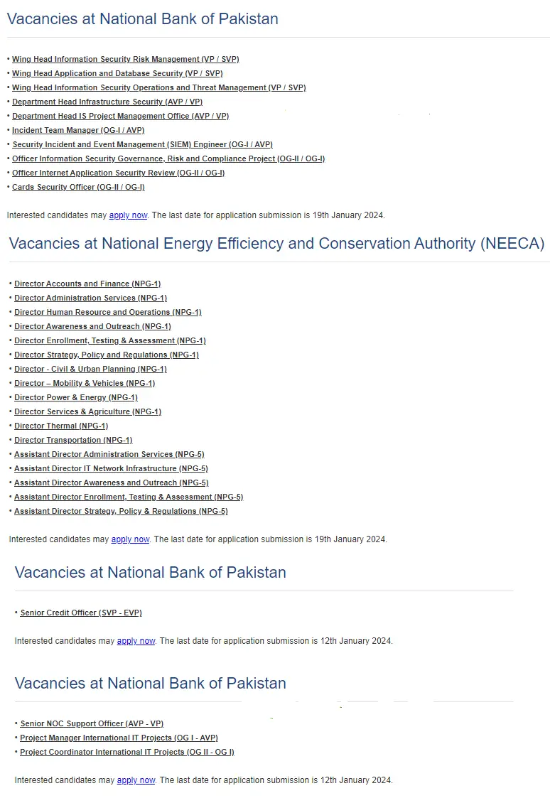 NBP Jobs 2024