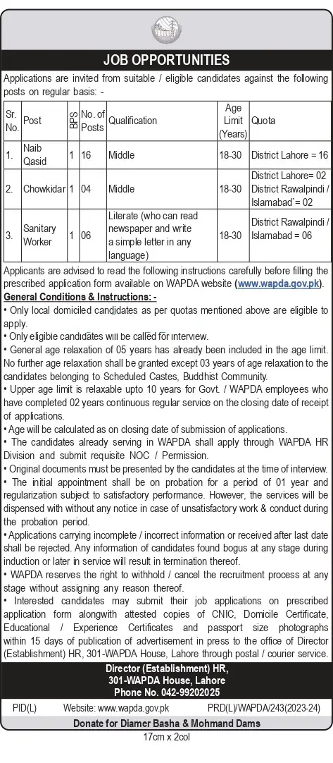 WAPDA Jobs 2024